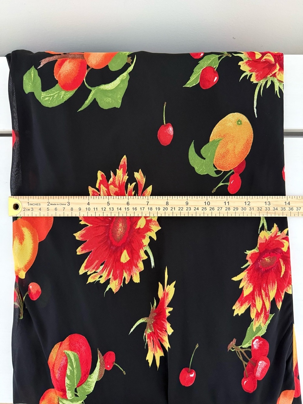 Vintage Joseph Ribkoff Fruit Floral Maxi Dress Size 8 - Picture 7 of 9